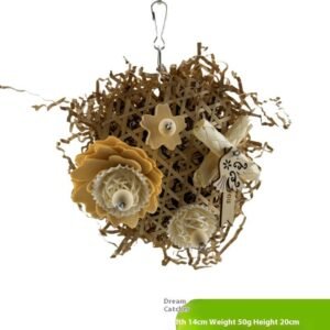 Parrot Natural Ricepaperplant Pith Ball Safety Plant Gnawing Molar Toy - Dreamcatcher