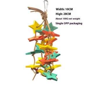 Bird Five-pointed Star Wooden Parrot Nibbling Toy - Color