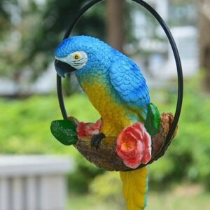 Iron Ring Small Parrot Pendant Resin Crafts - Blue