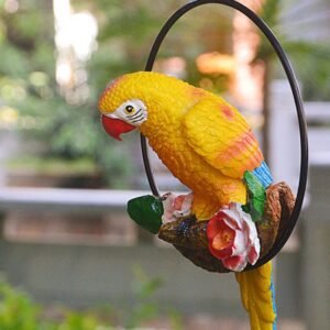 Iron Ring Small Parrot Pendant Resin Crafts - Yellow