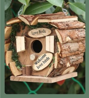 Wooden Ecological Hanging Type Breeding Box For Parrot Birds - A