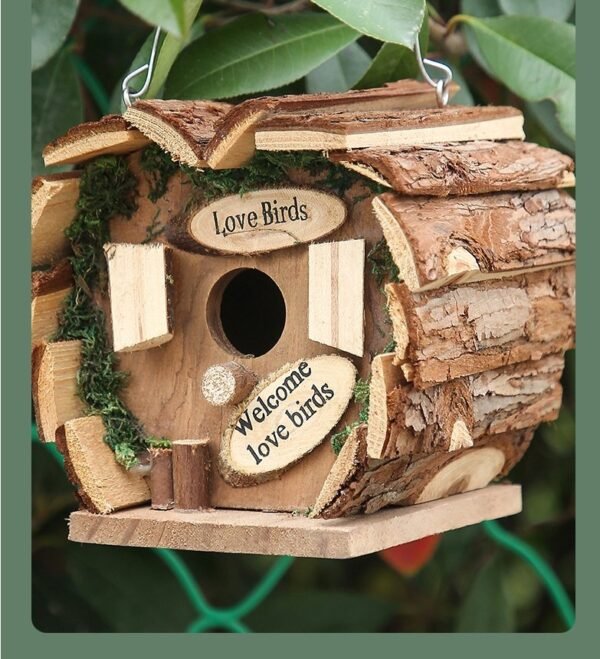 Wooden Ecological Hanging Type Breeding Box For Parrot Birds - A