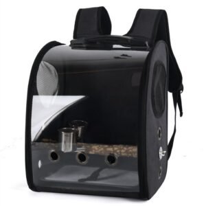 Outdoor Portable Bag Panoramic Transparent Parrot Outgoing Bag - Black