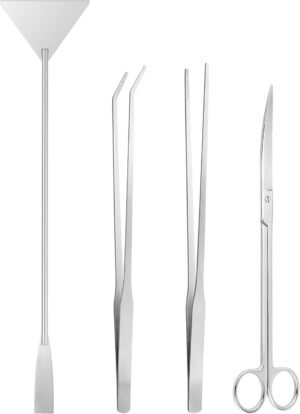 Ohtomber 4PCS Aquascape Tool Aquarium Kit with Tweezers Scissors Scraper