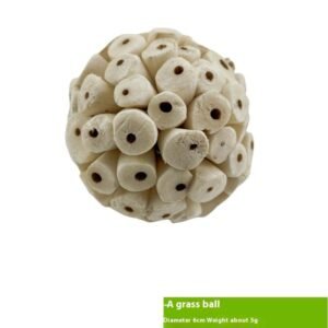 Parrot Natural Ricepaperplant Pith Ball Safety Plant Gnawing Molar Toy - 1 Ricepaperplant Pith Ball