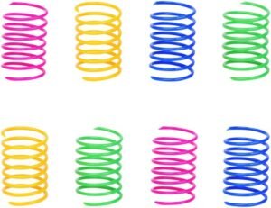 ISMARTEN Cat Spring Toy (60 Pack), Cat Kittens Toys Plastic Coil Spiral Springs for Swatting, Biting, Hunting, and Active Healthy Play (Random Color)