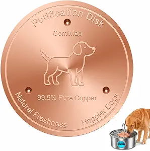 Copper Disc for Dog Water Bowl Purification, Keep Water Cleaner