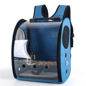 Outdoor Portable Bag Panoramic Transparent Parrot Outgoing Bag - Blue