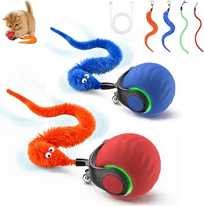 Interactive Cat Toys with Bird Sounds & 3 Speed Modes for Indoor Cats Play