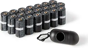 Basics Dog Poop Leak Proof Bags with Dispenser and Leash Clip, Unscented, 13" x 9" Large Size, 300 Count