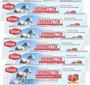 Ivermectin Equine Paste 1.87% – Apple Flavored Oral Dewormer for Horses, 6-Pack