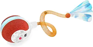 Jkanti Interactive Cat Toys for Indoor Cats,The 3rd Generation Agile Moving Cat Ball with Elastic Mesh Tail,Automatic Kitten Toys for Bored Indoor Cats,Motion Activated (Orange)