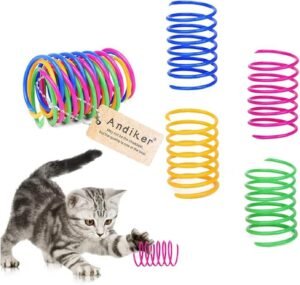 Andiker 12 Pcs Colorful Cat Spring Toys for Indoor Cats and Kittens