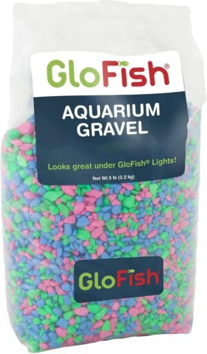 GloFish Aquarium Gravel, Pink/Green/Blue Mix, Complements GloFish Tanks, 5 Pounds