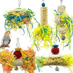 Parrot Gnawing Toy Bird Supplies Rattan Ball Drawing Paper Scraps - 356G