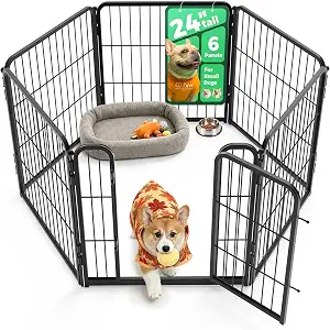 FXW Homeplus Indoor Dog Playpen, 24" H, 6 Panels, for Puppies & Small Dogs