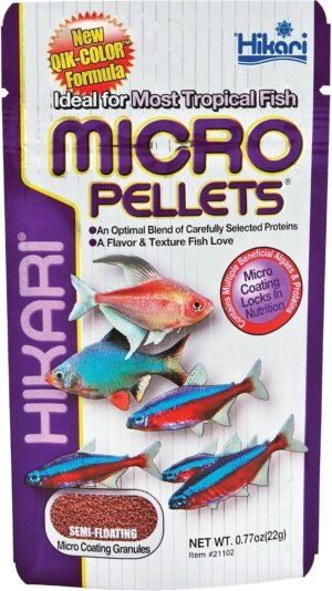 Hikari® Micro Pellets® Semi-Floating Fish Food for Small-Mouthed Freshwater Fish, 0.77 oz (22g)