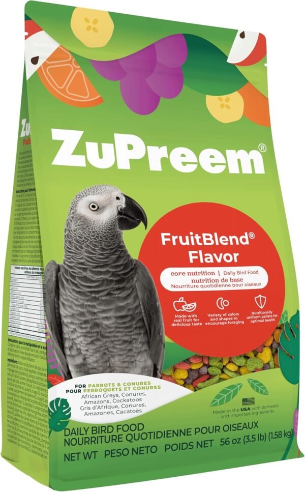 ZuPreem FruitBlend Parrot & Conure Food, Uniform Bird Food, M/L, 3.5 lb