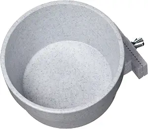 Lixit Quick Lock Removable Cage Bowls for Rabbits, Guinea Pigs, Gerbils, Ferrets, Dogs, Cats, Birds, and Other Small Animals - Made in USA (Gray, 20 Ounce)