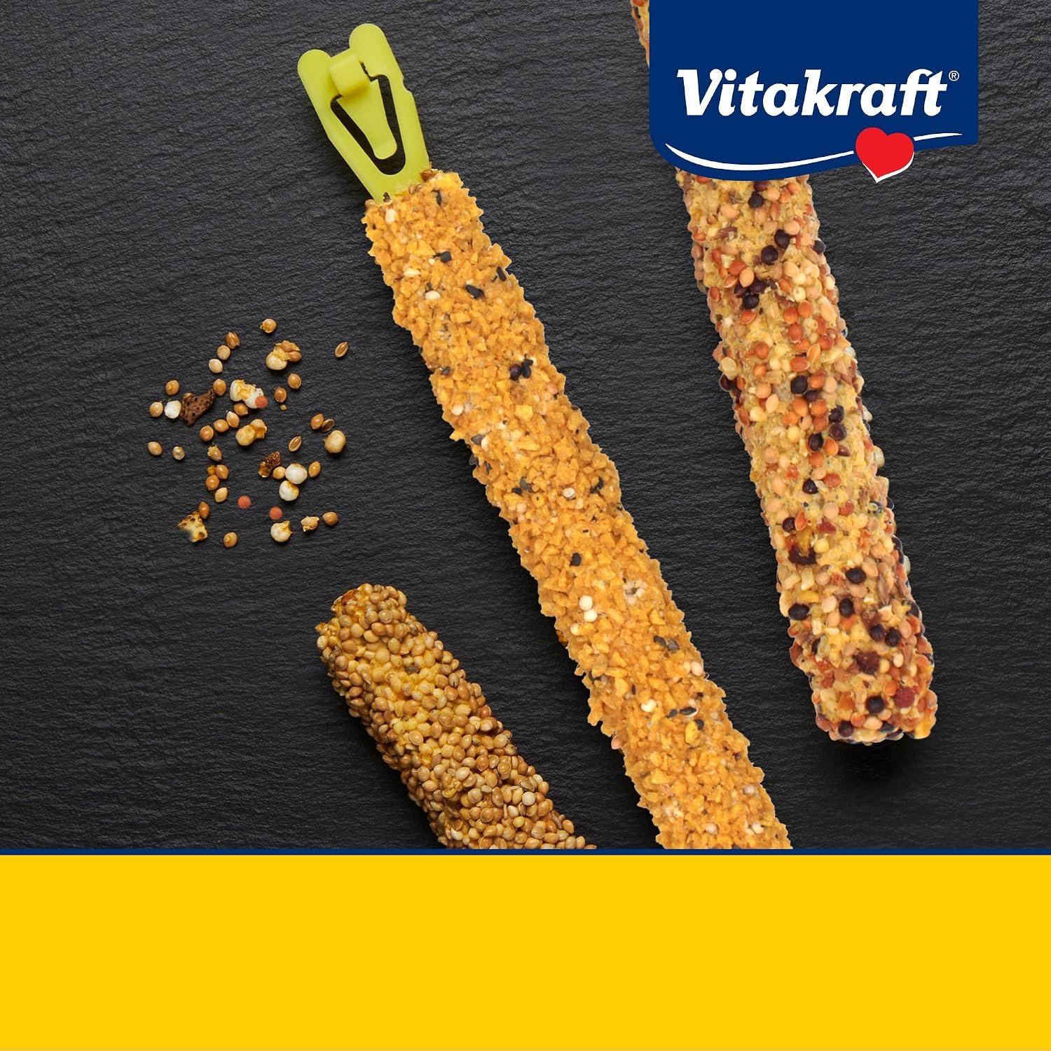 Vitakraft Crunch Sticks Parakeet Treat - Triple-Baked Millet Parakeet Treats with Natural Wood Center - Crunchy & Nutritious Bird Treat Sticks for Small Animals (12 Count, Honey, Egg, and Apple) - Image 3