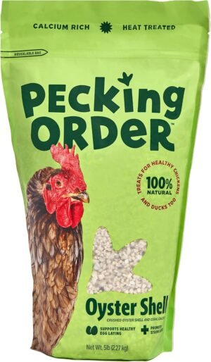 Pecking Order Oyster Shell - Calcium Supplement to Support Laying Hens and Strong Egg Shell Development (5 LB) (Packaging May Vary)