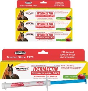 Ivermectin Paste Dewormer - 6.08g dose @ 1.87%-Apple Flavored, 3 Count