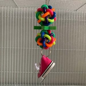 Parrot Plastic Five-pointed Star Sports Shoes Bite Toy - 27x6