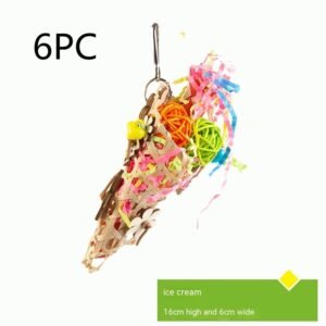 Parrot Gnawing Grinding Teeth And Mouth Toy Supplies - 6PC Ice Cream 20g