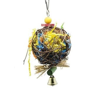 Parrot Toys Vine Bal Brushed Grass Bird Supplies - One Pack