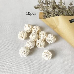 Parrot Hamster Squirrel Cat Scratching And Biting Toy Accessories Parrot Claw White Vine Bal Rattan Ball 3cm - White, Diameter 3cm