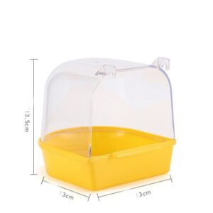 Cleaning Feather Parrot Bathroom Birdcage Accessories Small House - Yellow With Holes